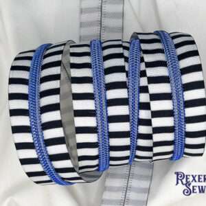 Black & White Striped Premier Zipper Tape