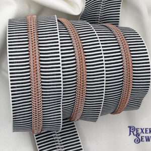 Black & White Woven Premier Zipper Tape