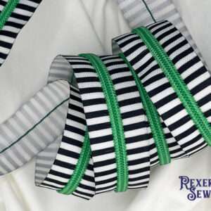 Black & White, Narrow Stripe, Premier Zipper Tape