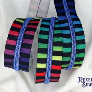 Dark Multi Striped Premier Zipper Tape
