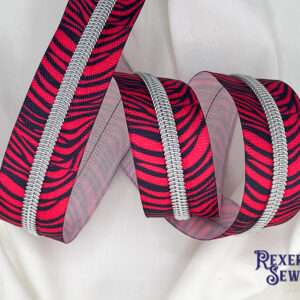Hot Pink Tiger Stripe Premier Zipper Tape