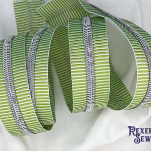 Lime Green Striped Premier Zipper Tape