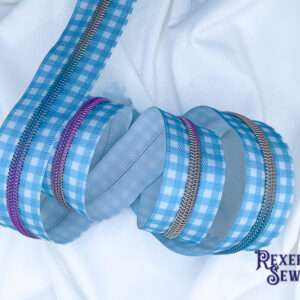 Light Blue Plaid Premier Zipper Tape
