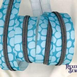 Aqua Splotches Premier Zipper Tape