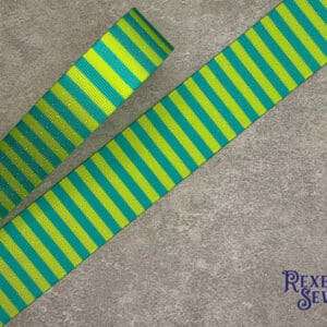 Aqua / Lime Stripe Webbing (Premier)